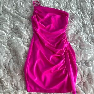 Hot pink mini dress